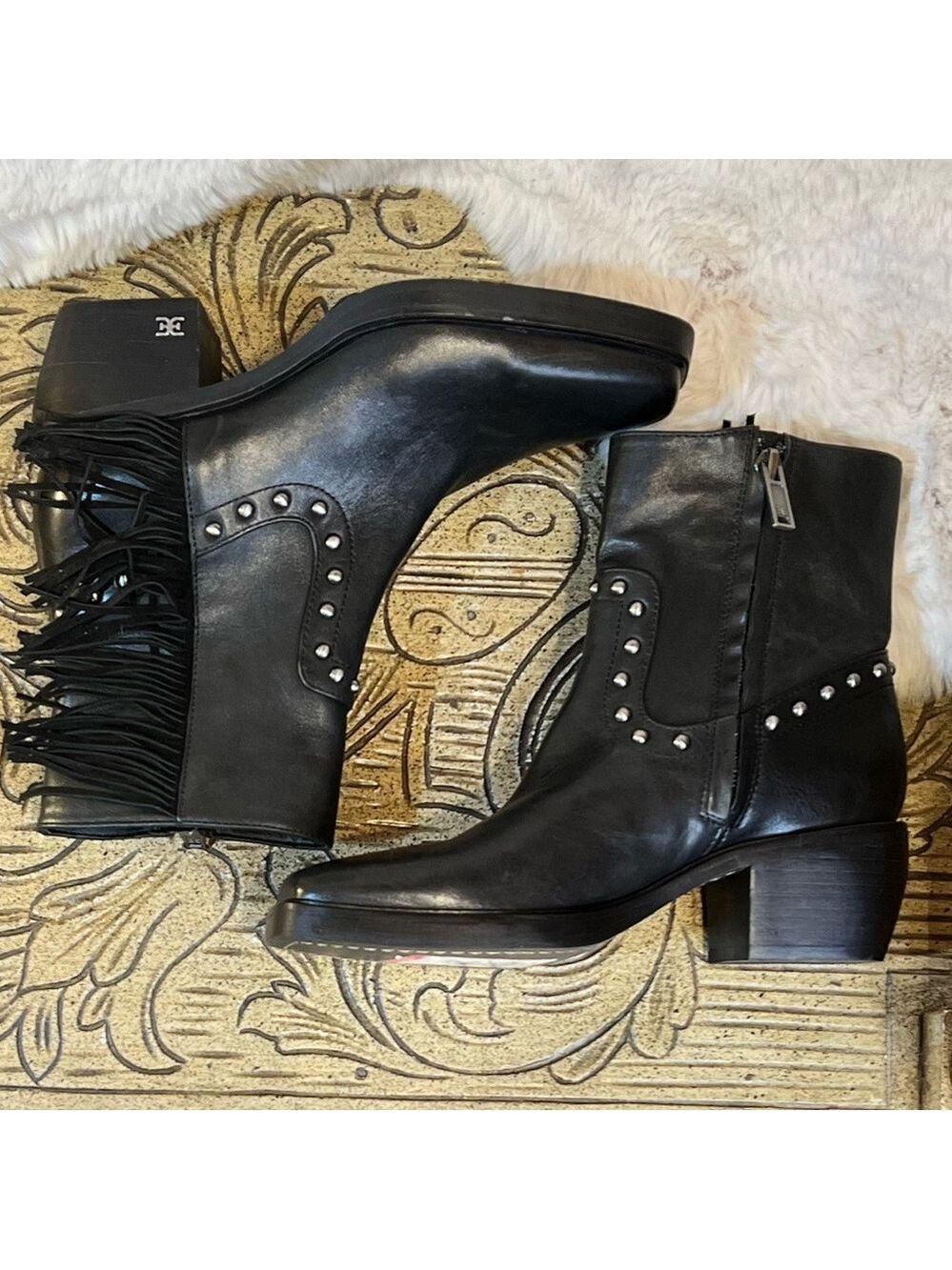 NWOB $200 Sam Edelman Bernie Fringe Bootie  Size 5 - Picture 8 of 10